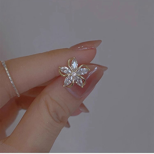 SV925 小ぶり キラキラ 花 ピアス つけっぱなし 小さめ ピアス