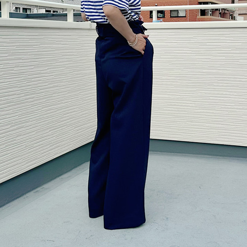 数量限定4】フォーマルにも◎ベルトつきハイウエストワイドストレート