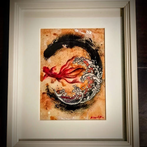 アクリル画 金魚図 送料無料 絵画 kaoriko 通販｜Creema(クリーマ 