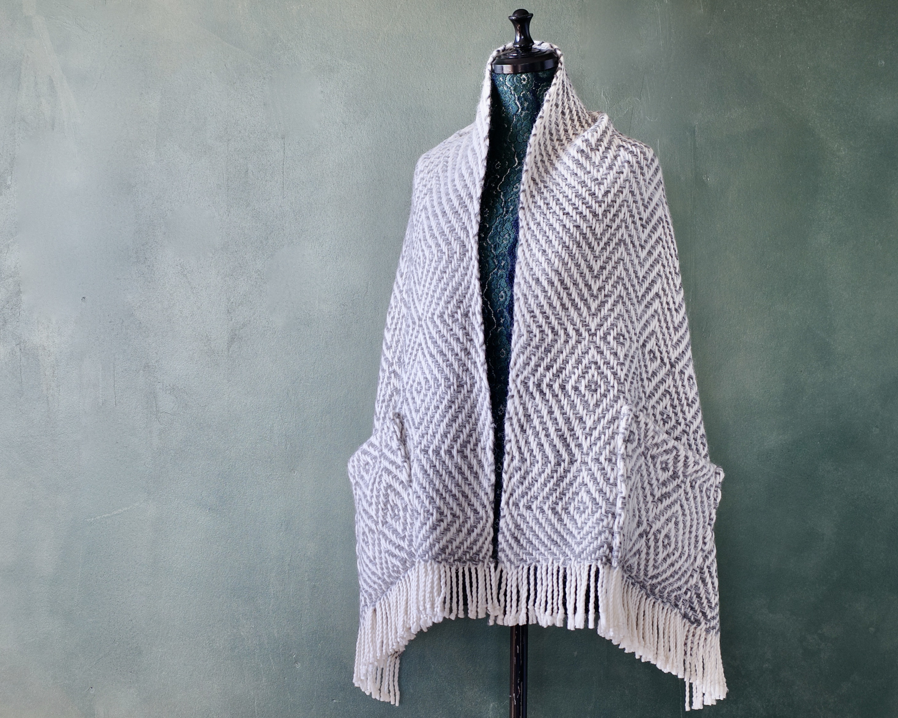 手織り ポイントツイル織 ポケット付き 肩掛け Handwoven NSML23151