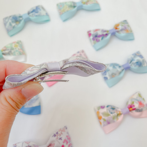 リバティヘアゴム　ヘアピン 2個セット♡petit liberty♡リバティヘアゴム♡リボンヘアゴム