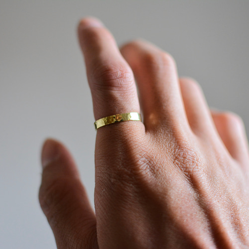 3㎜ 槌目リング｜真鍮 ゴールド ブラス シンプル ハンドメイド メンズ