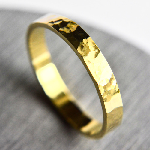 3㎜ 槌目リング｜真鍮 ゴールド ブラス シンプル ハンドメイド メンズ