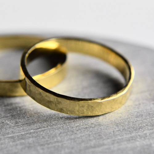 3㎜ 槌目リング｜真鍮 ゴールド ブラス シンプル ハンドメイド メンズ