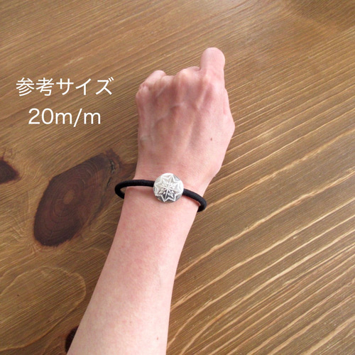 シルバー 925 ヘアゴム /D サンフラワーM 髪留め コンチョ