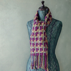 手織り 手紡ぎ マフラー Handwoven AMSS23152 3枚目の画像