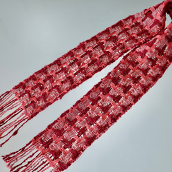 手織り マフラー 変形二重織 Handwoven AMSS23155 3枚目の画像