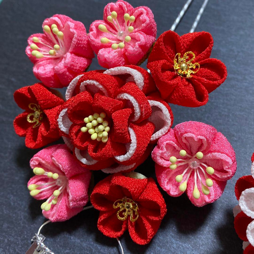 髪飾り つまみ細工 043 成人式 卒業式 七五三 謝恩会 結婚式 新日本髪