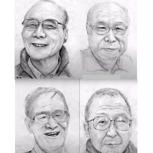 【鉛筆画・オーダー品】タケミっちページ sgk39/写真を手描き鉛筆画に/オーダーメイド/シゲじい工房 ネックレス