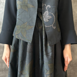 着物リメイクセットアップ〜秋でも心地良い上質大島紬素材〜kimono remake setup 2枚目の画像