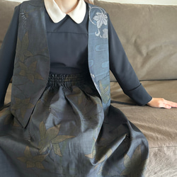 着物リメイクセットアップ〜秋でも心地良い上質大島紬素材〜kimono remake setup 7枚目の画像