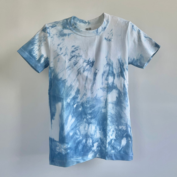 藍染クルーネックTシャツ・窓（半袖レディースXS） 1枚目の画像