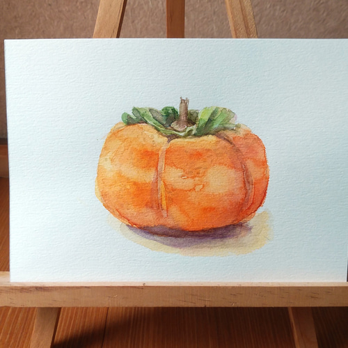 原画】柿 02【水彩画】 絵画 muchiko 通販 16726750｜Creema(クリーマ)