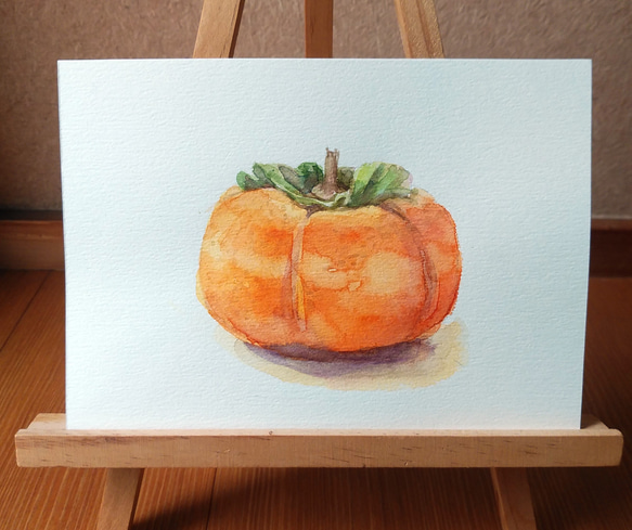 原画】柿 02【水彩画】 絵画 muchiko 通販 16726750｜Creema(クリーマ)