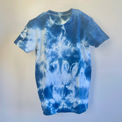 藍染クルーネックTシャツ・冬（半袖レディースM） 1枚目の画像