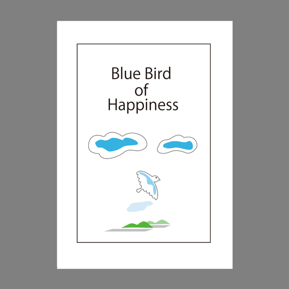 ポスターA4版/幸せの青い鳥/オリジナルイラストレーション 4枚目の画像