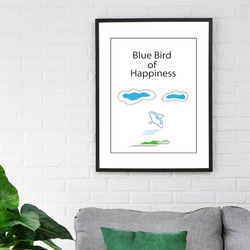 ポスターA4版/幸せの青い鳥/オリジナルイラストレーション 3枚目の画像