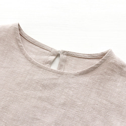 淺粉紅色縮褶袖套頭衫（苧麻棉/米色浮雕）TP43 第12張的照片