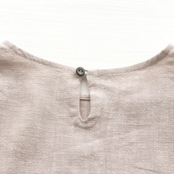 淺粉紅色縮褶袖套頭衫（苧麻棉/米色浮雕）TP43 第13張的照片