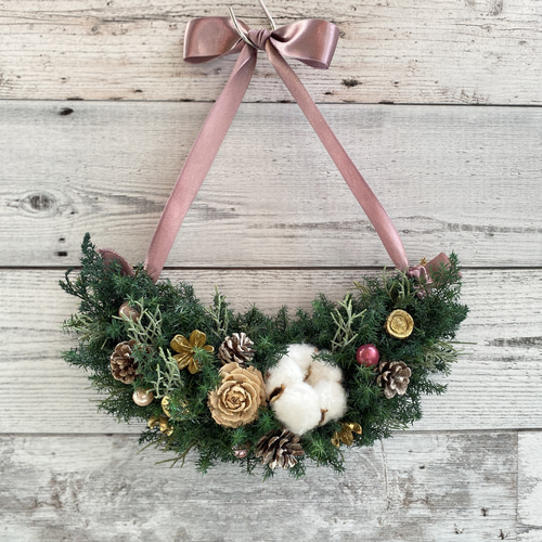 お値下げしました】クリスマスハーフリース（プリザーブドフラワーの