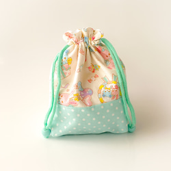 【オーダーメイド】コーデル袋　※Haru オーダー品】歌留多袋・コーデル袋 入園入学【ユニコーン柄】 ピンク色
