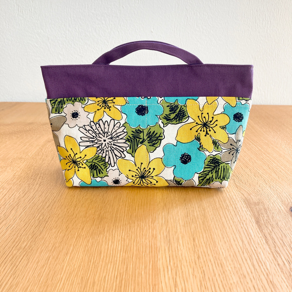 A4サイズ対応】EXOTIC 美品　インデンヤ花柄トートバッグ　袋付き FLORAL （トートバッグ トートバッグ TOTE 着物・浴衣