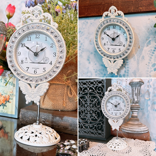 アンティーク調 2WAY式 目覚まし時計 アラーム機能付き 掛け時計