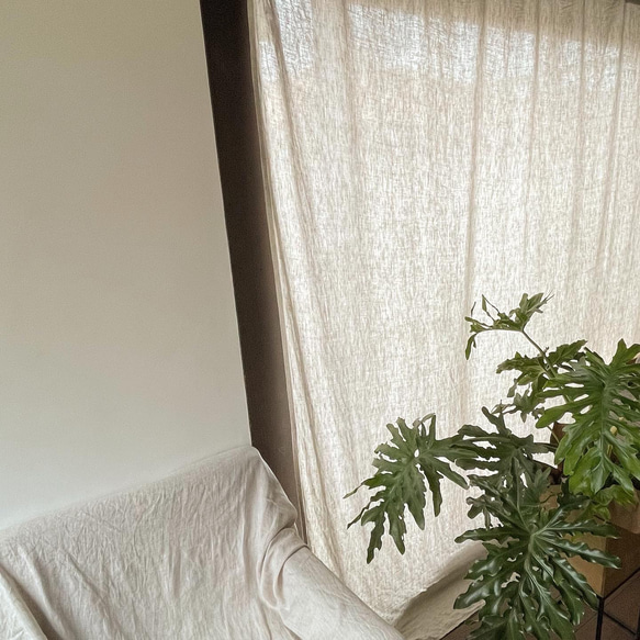 210巾 リネンのカーテン マルチクロス テーブルクロス 麻　生成 白 ベージュ ホワイト エクリュ マルチカバー 薄地 3枚目の画像