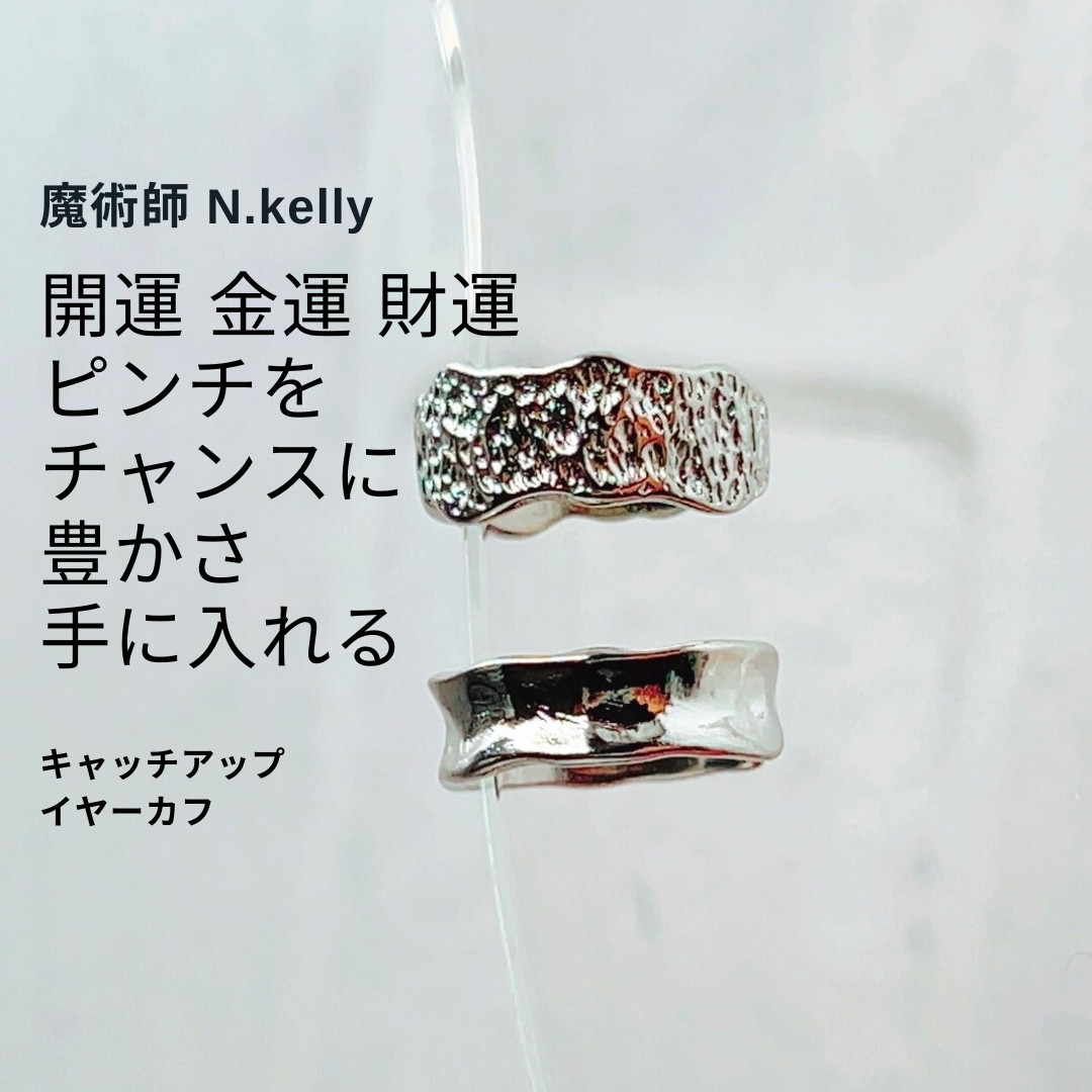 K383 流れを呼び込む ピンチをチャンスに変える 豊かさのシンボル silverイヤーカフ 耳元 セット