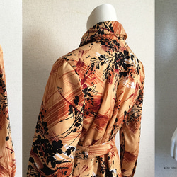 【1点もの・デザイン画付き】綿プリントストレッチジャガード生地シャツ型ワンピース（KOJI TOYODA） 6枚目の画像