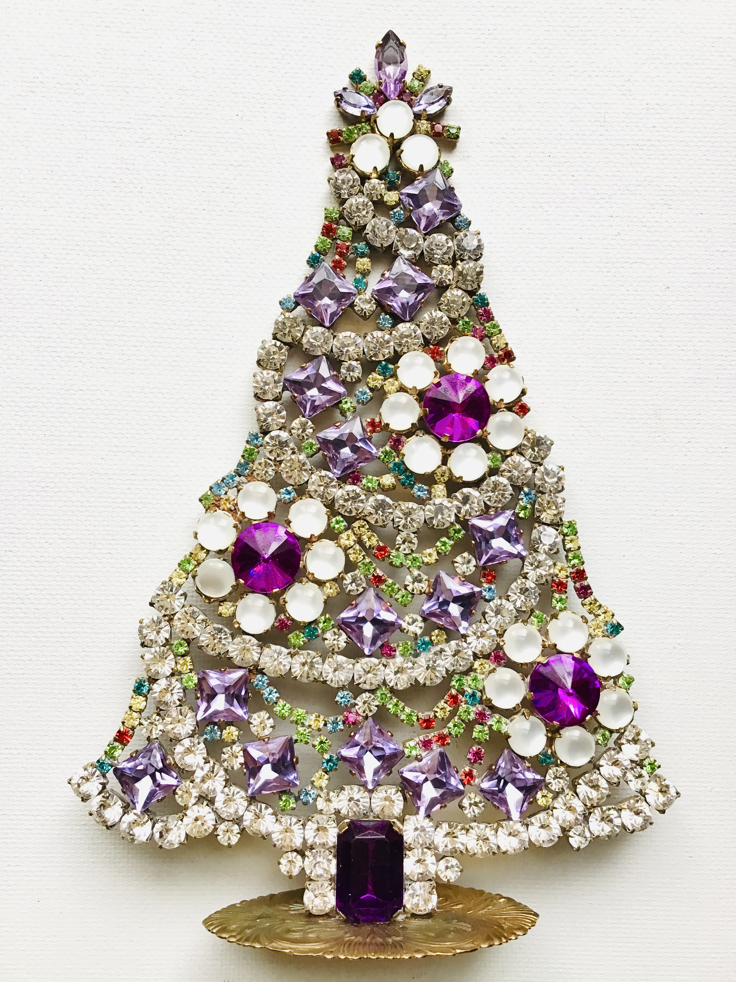 チェコガラス　ビンテージ　クリスマスツリー　ヴィンテージ　チェコ　ラインストーン 25,000円