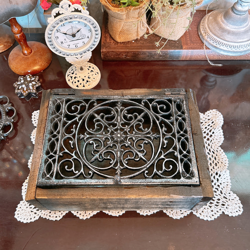 シャビーな収納ボックス ウッドボックス② コベントアイアン キーボックス シャビーな収納ボックス ウッドボックス② コベントアイアン