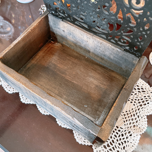 シャビーな収納ボックス ウッドボックス② コベントアイアン キーボックス