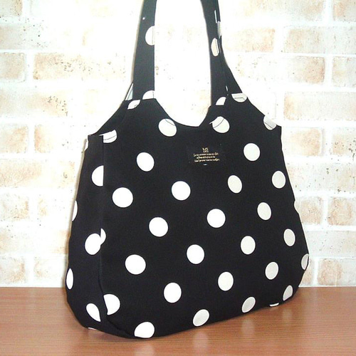 黒地に白いドット柄トートバッグ レディース トートバッグ チャッピー