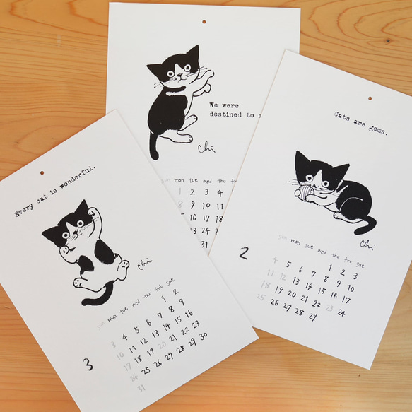 2024くりねこカレンダー“12phrases from cat and me” 2枚目の画像