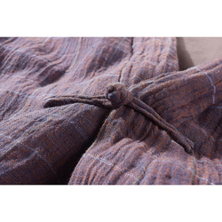 先染めリネンジャケット　中綿リネンジャケット　柔らかくて暖かい羽織り　パープル　フリーサイズ　L285PU 5枚目の画像