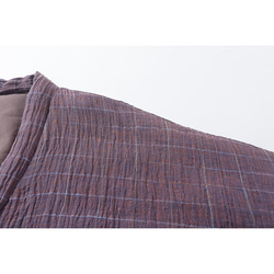 先染めリネンジャケット　中綿リネンジャケット　柔らかくて暖かい羽織り　パープル　フリーサイズ　L285PU 4枚目の画像