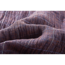 先染めリネンジャケット　中綿リネンジャケット　柔らかくて暖かい羽織り　パープル　フリーサイズ　L285PU 12枚目の画像