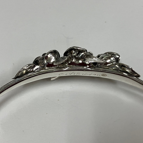 薔薇バングル バラ 薔薇アクセサリー バラアクセサリー バラシルバー