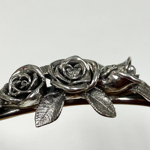 薔薇バングル バラ 薔薇アクセサリー バラアクセサリー バラシルバー