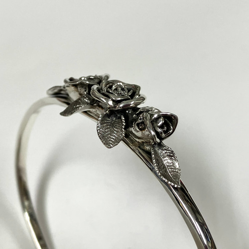 薔薇バングル バラ 薔薇アクセサリー バラアクセサリー バラシルバー