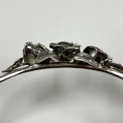 薔薇バングル バラ 薔薇アクセサリー バラアクセサリー バラシルバー