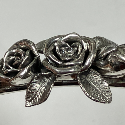 薔薇バングル バラ 薔薇アクセサリー バラアクセサリー バラシルバー