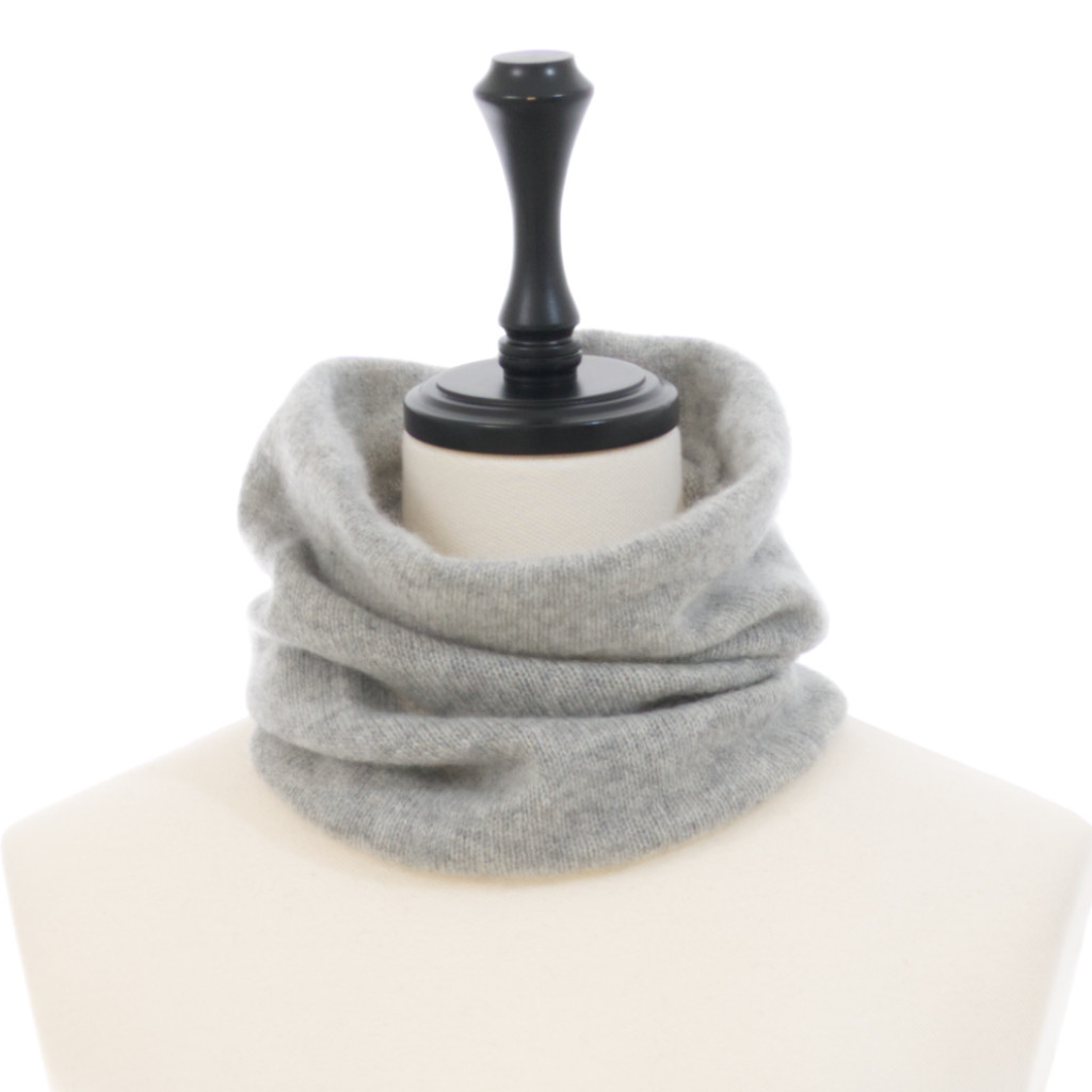 100%カシミヤ ライトウェイトネックウォーマー Grey