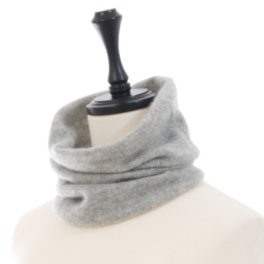100%カシミヤ ライトウェイトネックウォーマー Grey