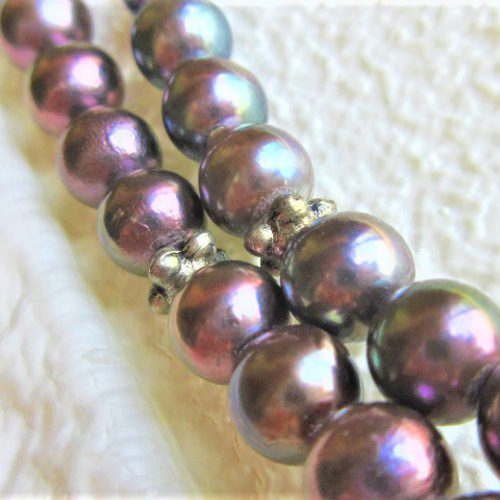 B52】 ネックレス サークル 本黒真珠 天然本真珠 古銀細工