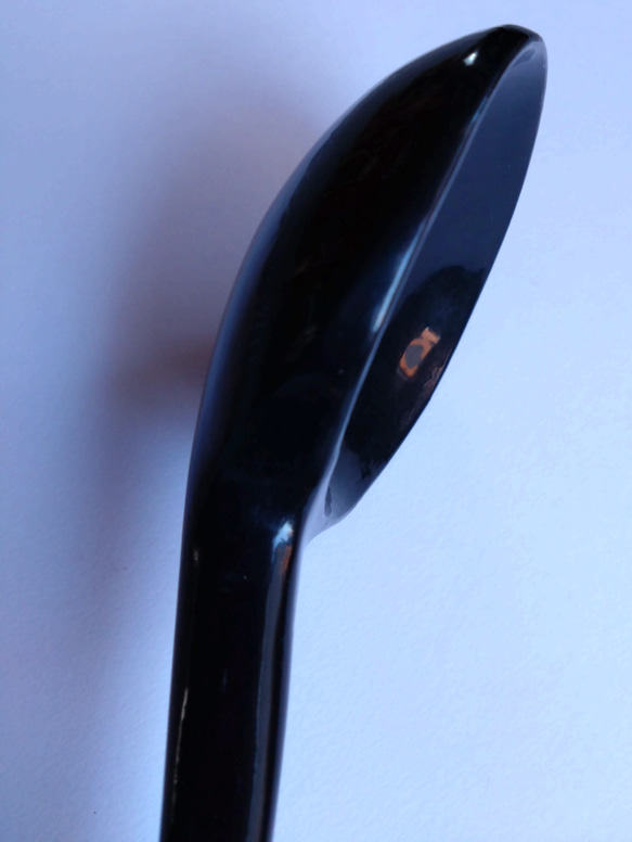 桜で拵えたおたましゃもじ　黒漆仕上げ 6枚目の画像