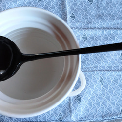 桜で拵えたおたましゃもじ　黒漆仕上げ 1枚目の画像