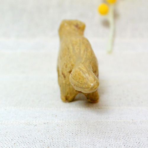イタチ系 小動物 ベージュ 長い動物 オコジョ 小さい置き物 陶器