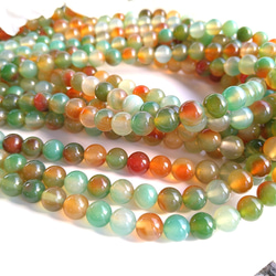 レア！ 4mm 4個 アンバー（琥珀） 天然 ラウンド 丸玉 ビーズ 無染色